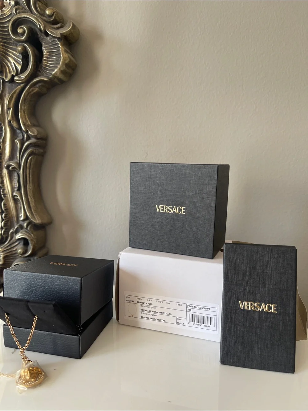 Versace Gold Medusa Pendant Necklace with Chain